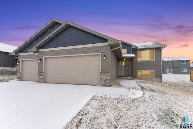 view of front of home featuring a garage