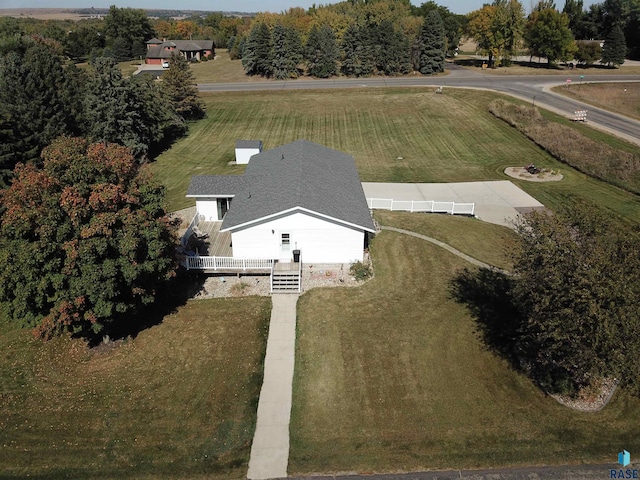 aerial view with a rural view