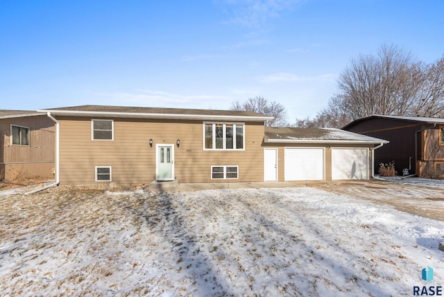 raised ranch with a garage