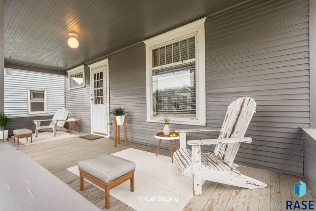 wooden deck with covered porch