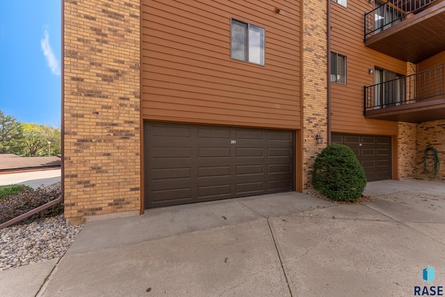 view of garage