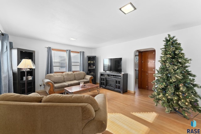 living room featuring hardwood / wood-style floors