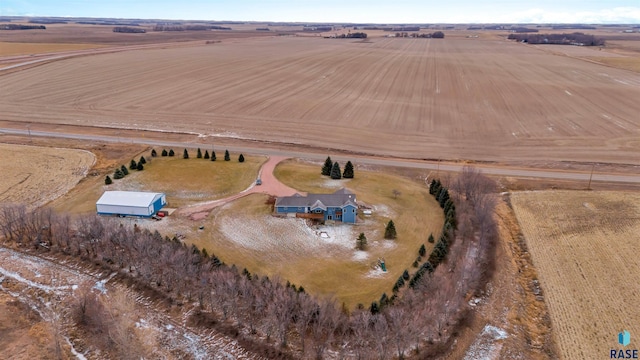 drone / aerial view with a rural view