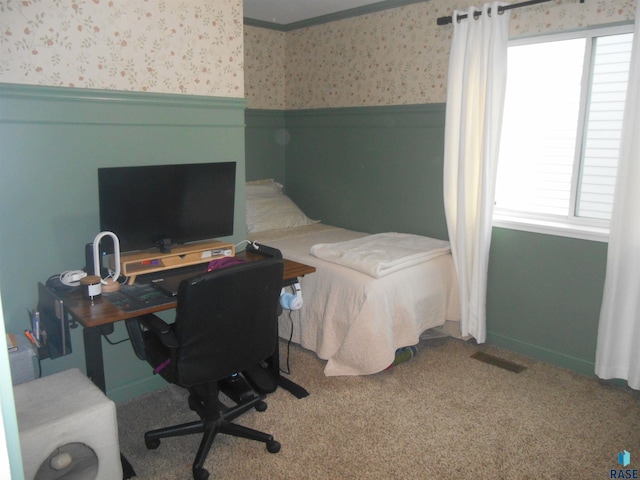 carpeted office featuring plenty of natural light