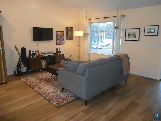 living room featuring hardwood / wood-style flooring