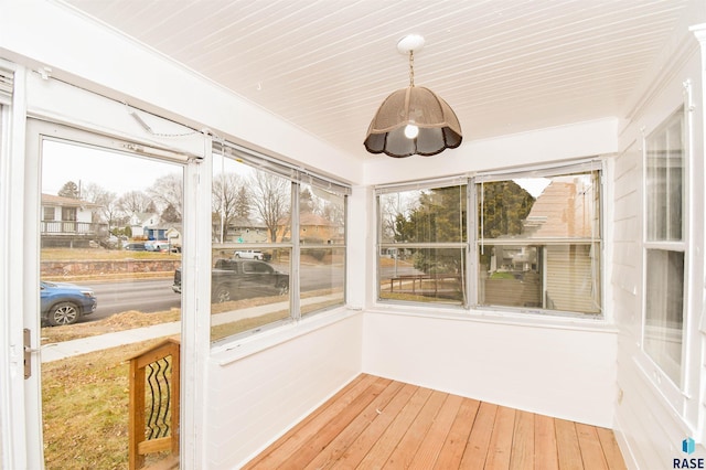 view of unfurnished sunroom