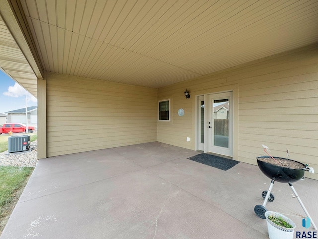 view of patio with central AC