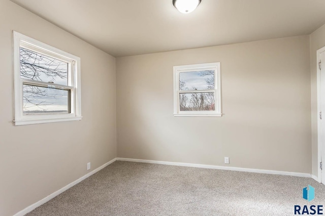 unfurnished room featuring carpet