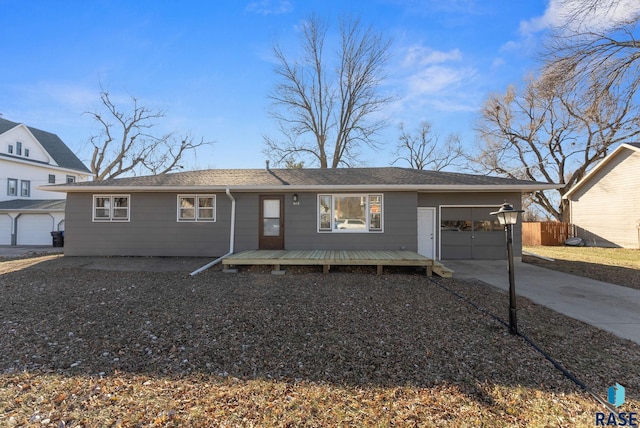 ranch-style home with a garage