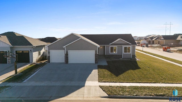 single story home featuring a garage