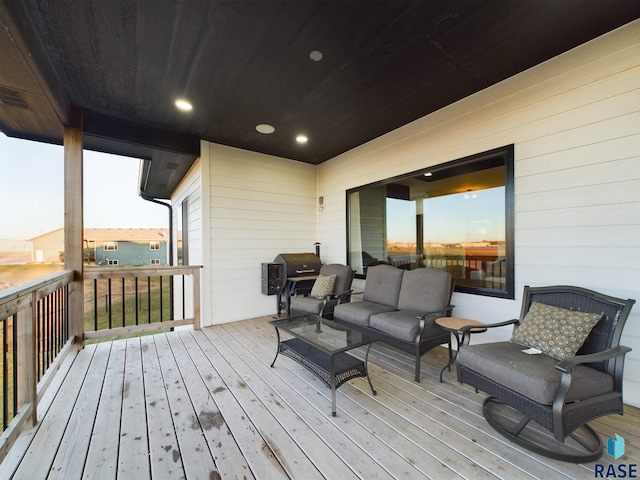 deck featuring an outdoor hangout area