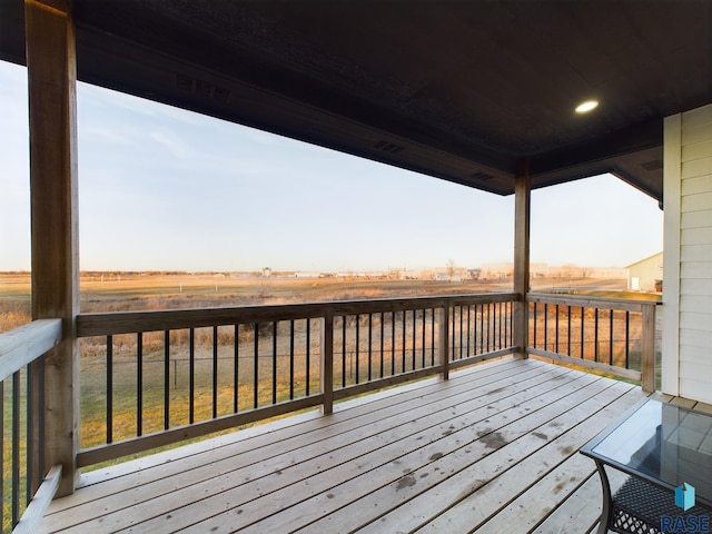 deck with a rural view