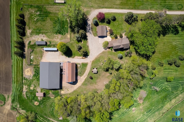 bird's eye view with a rural view