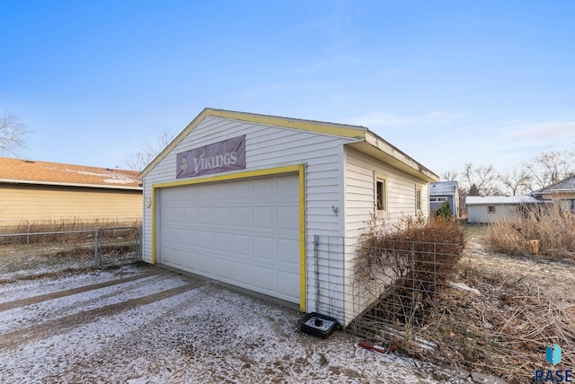 view of garage