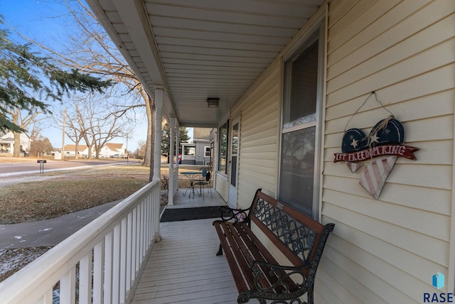 deck with covered porch