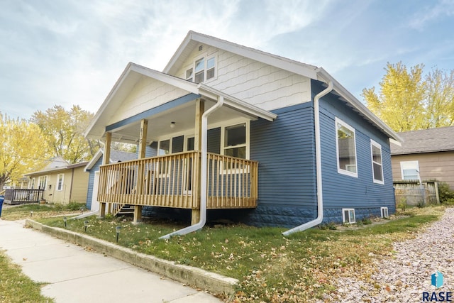 view of front facade featuring a porch