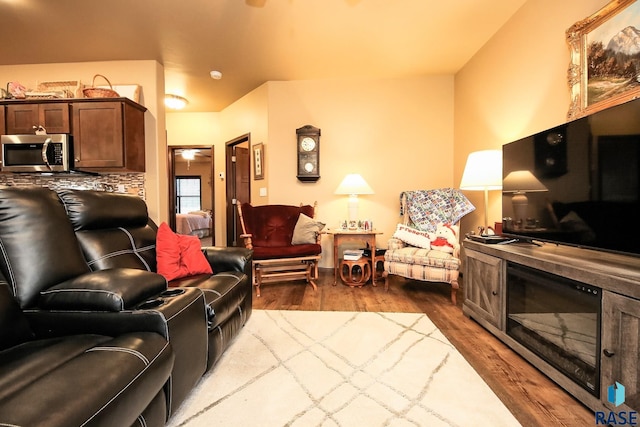 living room featuring hardwood / wood-style floors