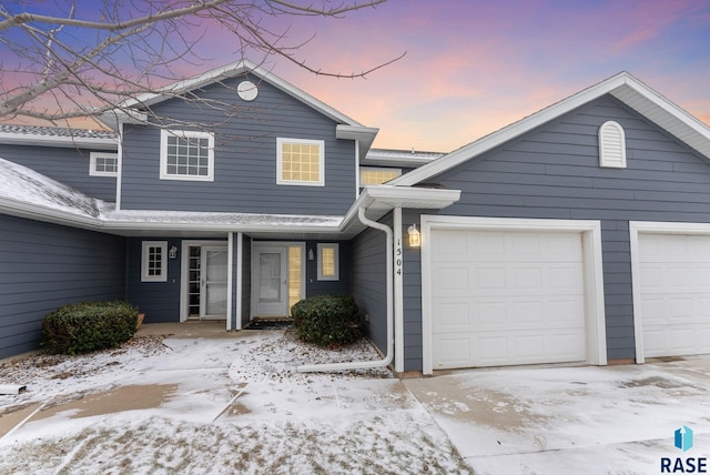 front facade featuring a garage