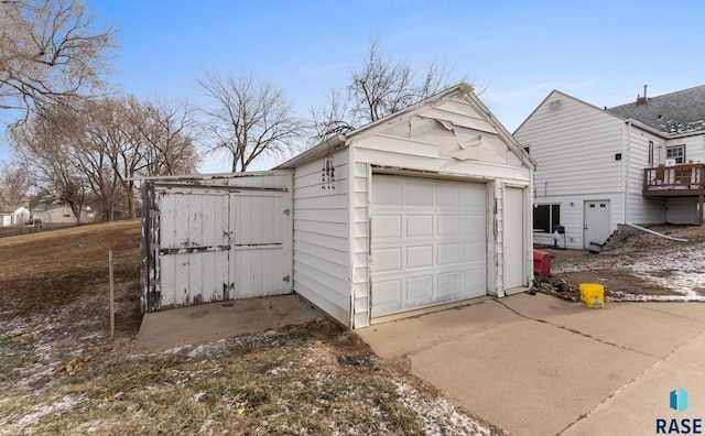 view of garage