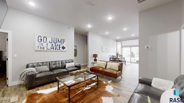 living room featuring hardwood / wood-style flooring