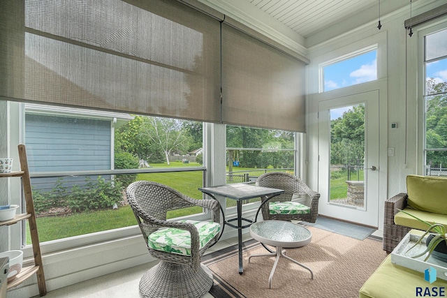 view of sunroom