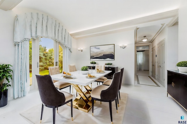 view of tiled dining area