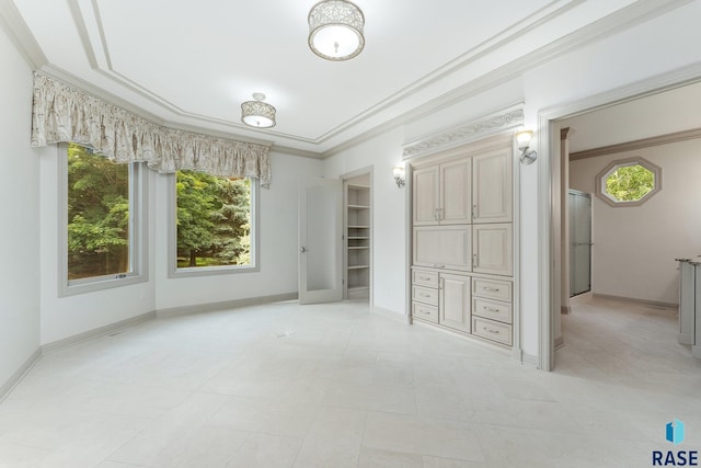 interior space featuring ornamental molding