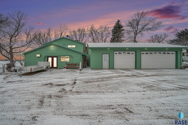 view of front of home featuring a garage