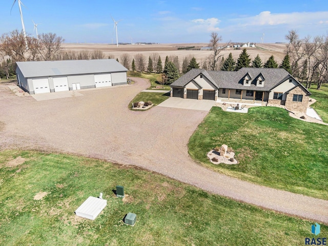 aerial view featuring a rural view