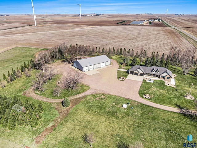 aerial view featuring a rural view