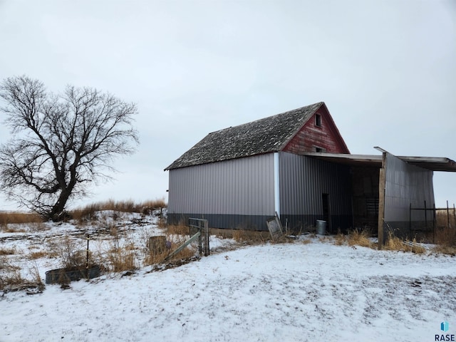 view of snow covered structure