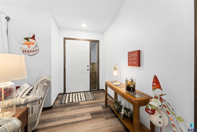 entrance foyer with hardwood / wood-style floors