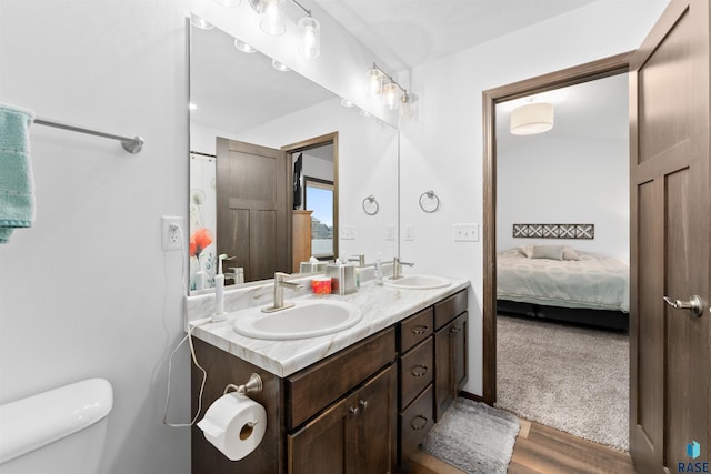 bathroom with vanity and toilet