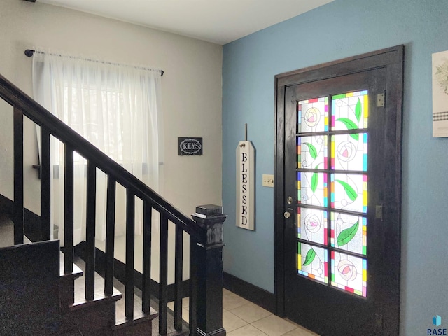 view of tiled foyer