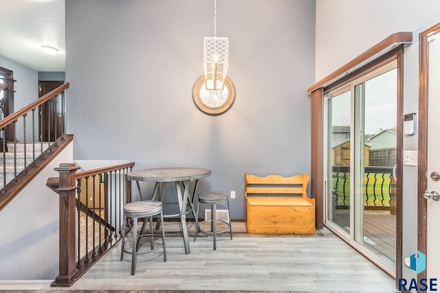 interior space with light hardwood / wood-style flooring