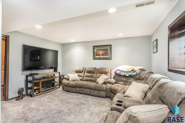 living room with carpet