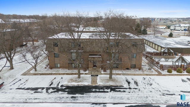 view of snowy aerial view