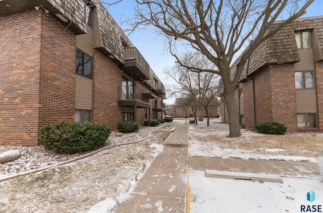 view of snow covered exterior