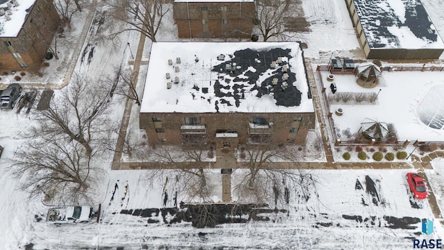 view of snowy aerial view