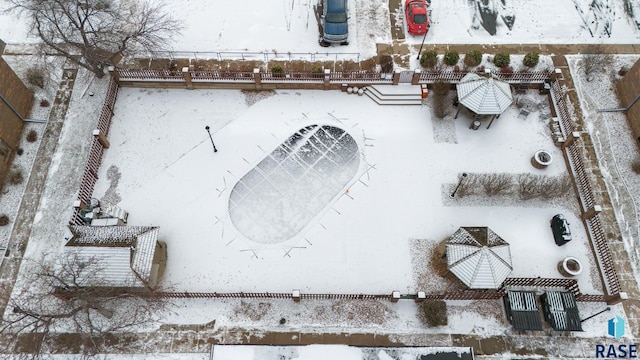 view of snowy aerial view