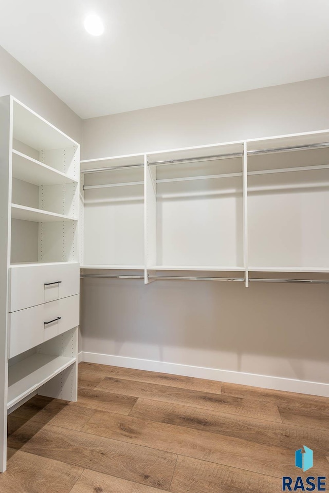 walk in closet featuring hardwood / wood-style floors