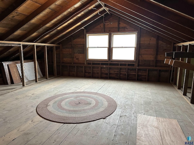 view of unfinished attic