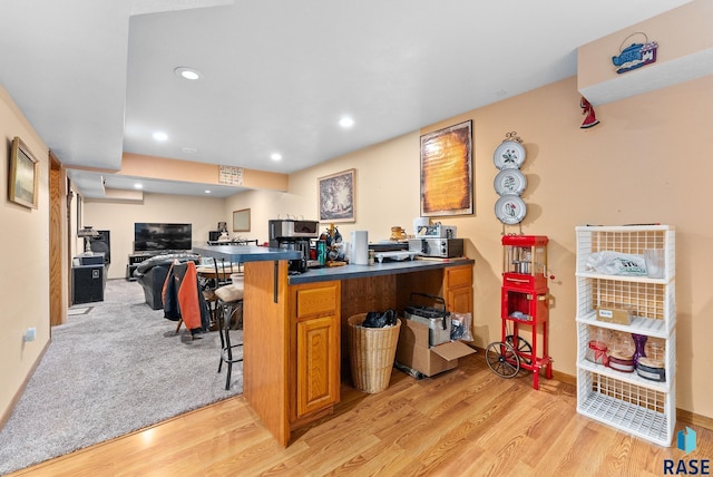 office space featuring light hardwood / wood-style flooring