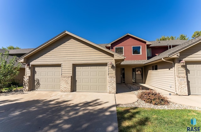 view of front of house with a garage