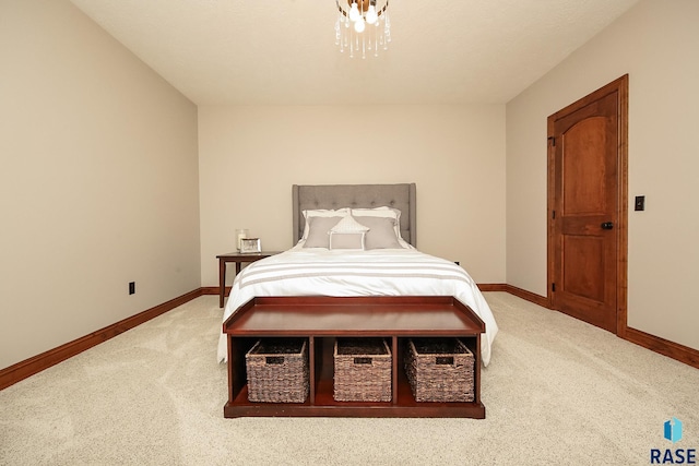 bedroom with carpet floors