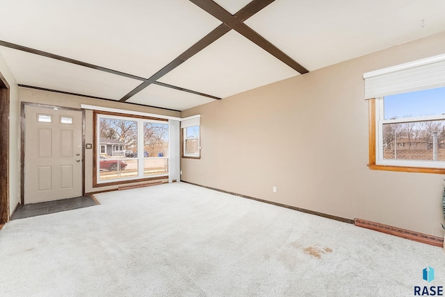 unfurnished living room with carpet