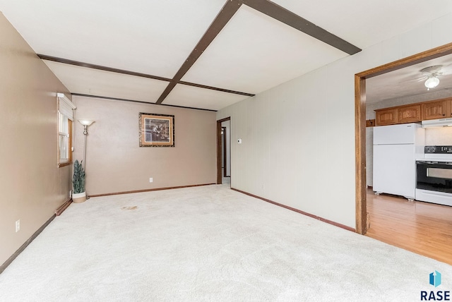 unfurnished living room with light carpet