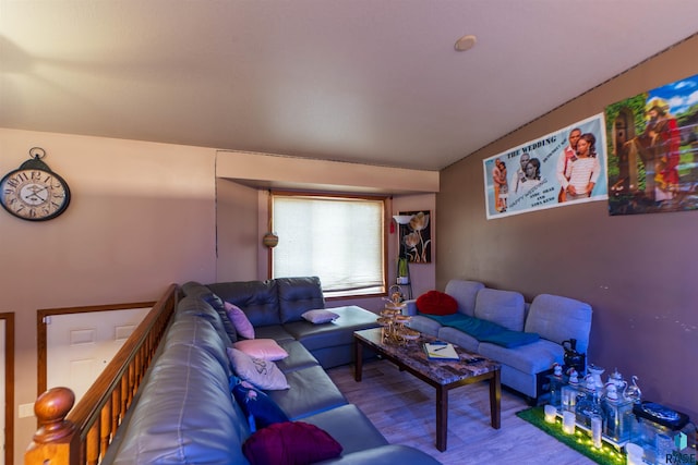 living room with hardwood / wood-style floors