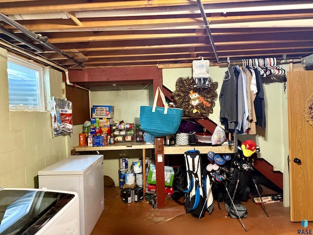 interior space with washer / clothes dryer