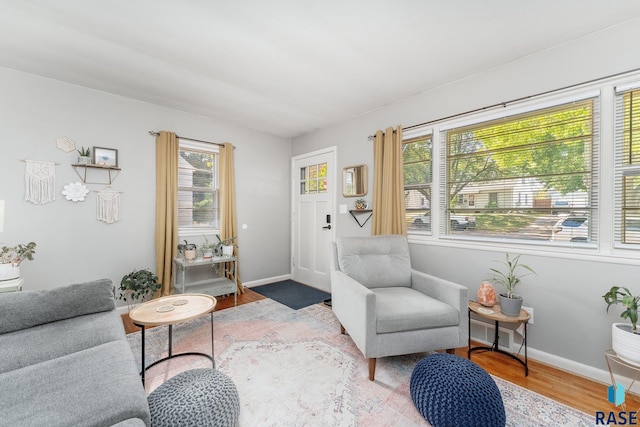 sitting room featuring hardwood / wood-style floors